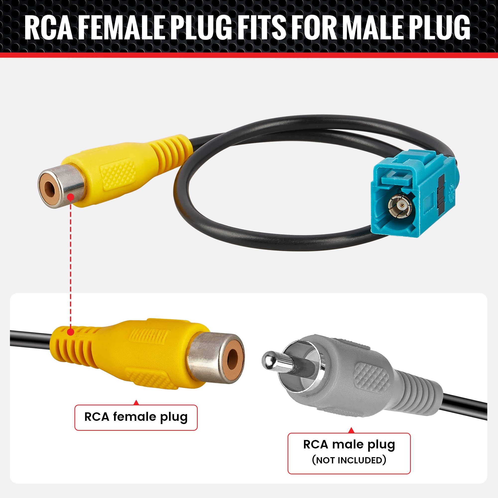 RARUページ RED WOLF Reverse Camera Adapter Fakra Z to RCA Female Plug